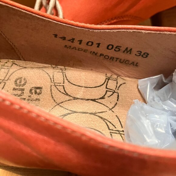 Coque Terra Portugal Anthropologie pink orange lace-up oxfords with heel, 38/7 - Picture 4 of 6